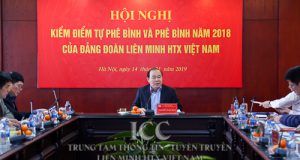 Chủ tịch Nguyễn Ngọc Bảo chủ trì Hội nghị Kiểm điểm năm 2018 của Đảng đoàn Liên minh HTX Việt Nam